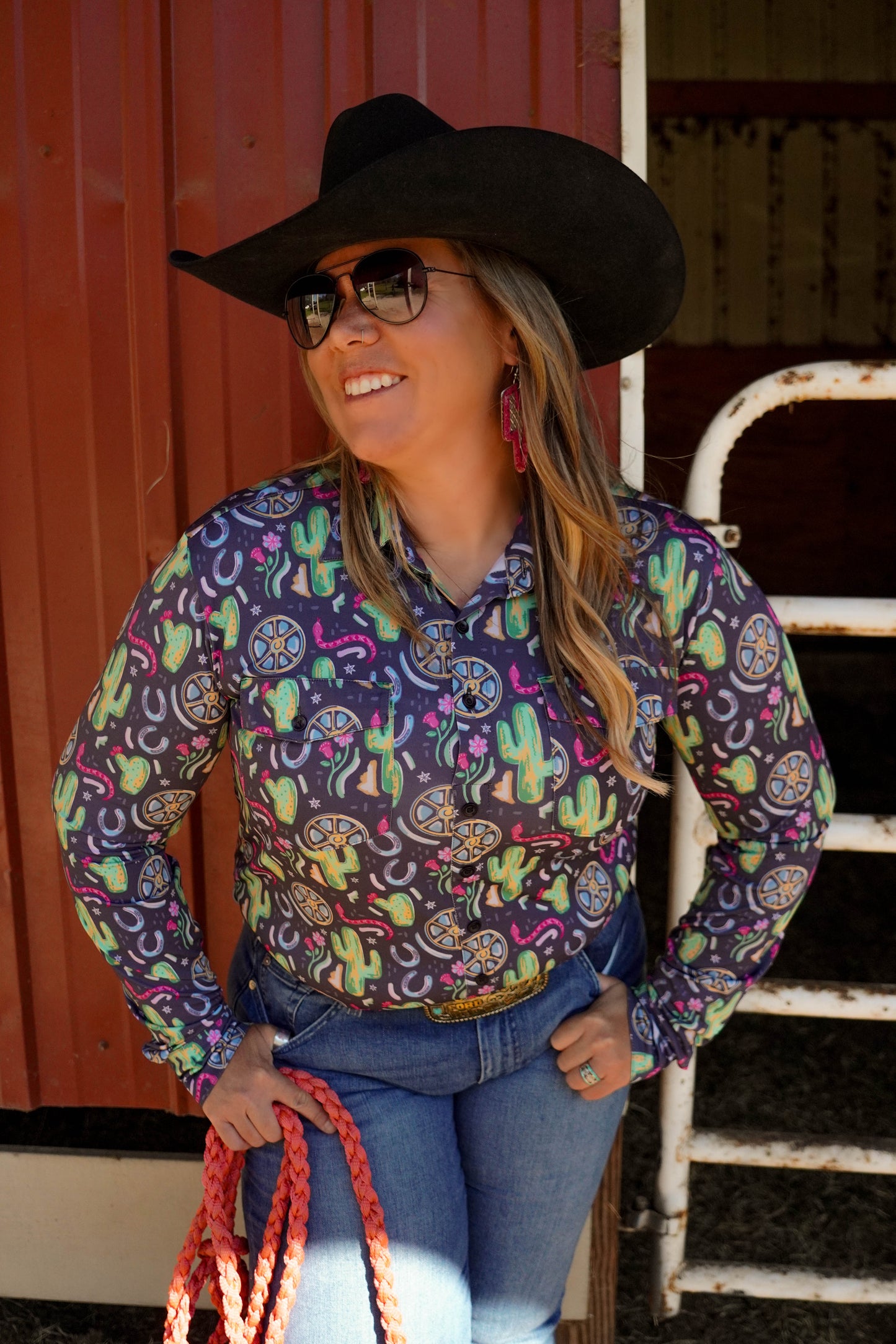 Western Shirt Navy Print