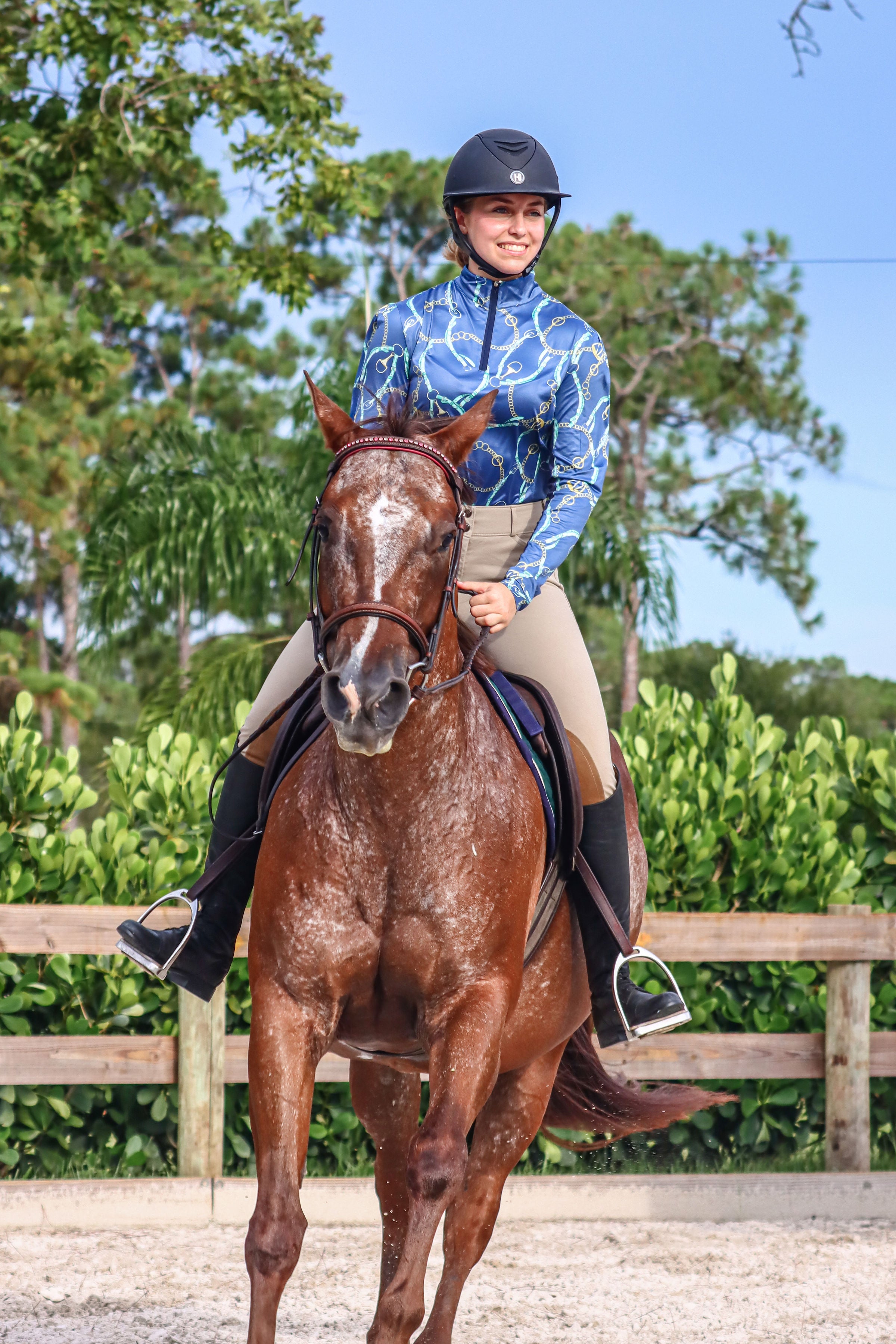 Summer Riding Shirts Sun Shirt Navy Bits/ Riding Shirt – allthingsequestrian